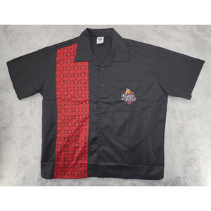 House of Blues Bowling Shirt Black Red Rockabilly Flame Logo Men’s XL
